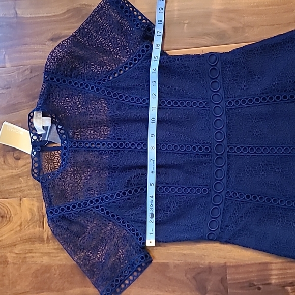 Michael Kors Blue Floral Lace Dress - Picture 9 of 14